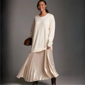 Anthropologie Long Sleeve Pleated Twofer Sweater Maxi Dress Size 3X NEW